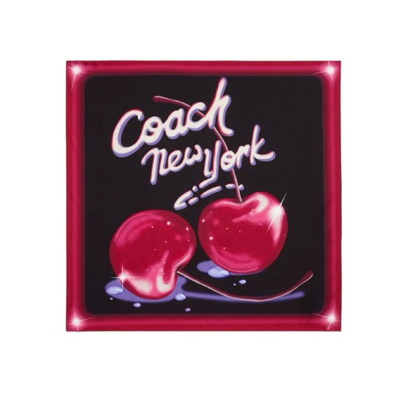 Coach Airbrushed Silk Bandana Cherry - Picture 1 of 3